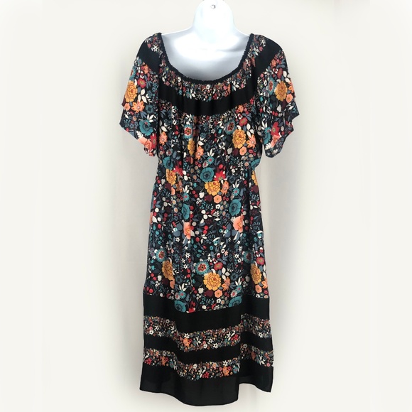 Loft off-the-Shoulder Floral Print Dress - Picture 2 of 4